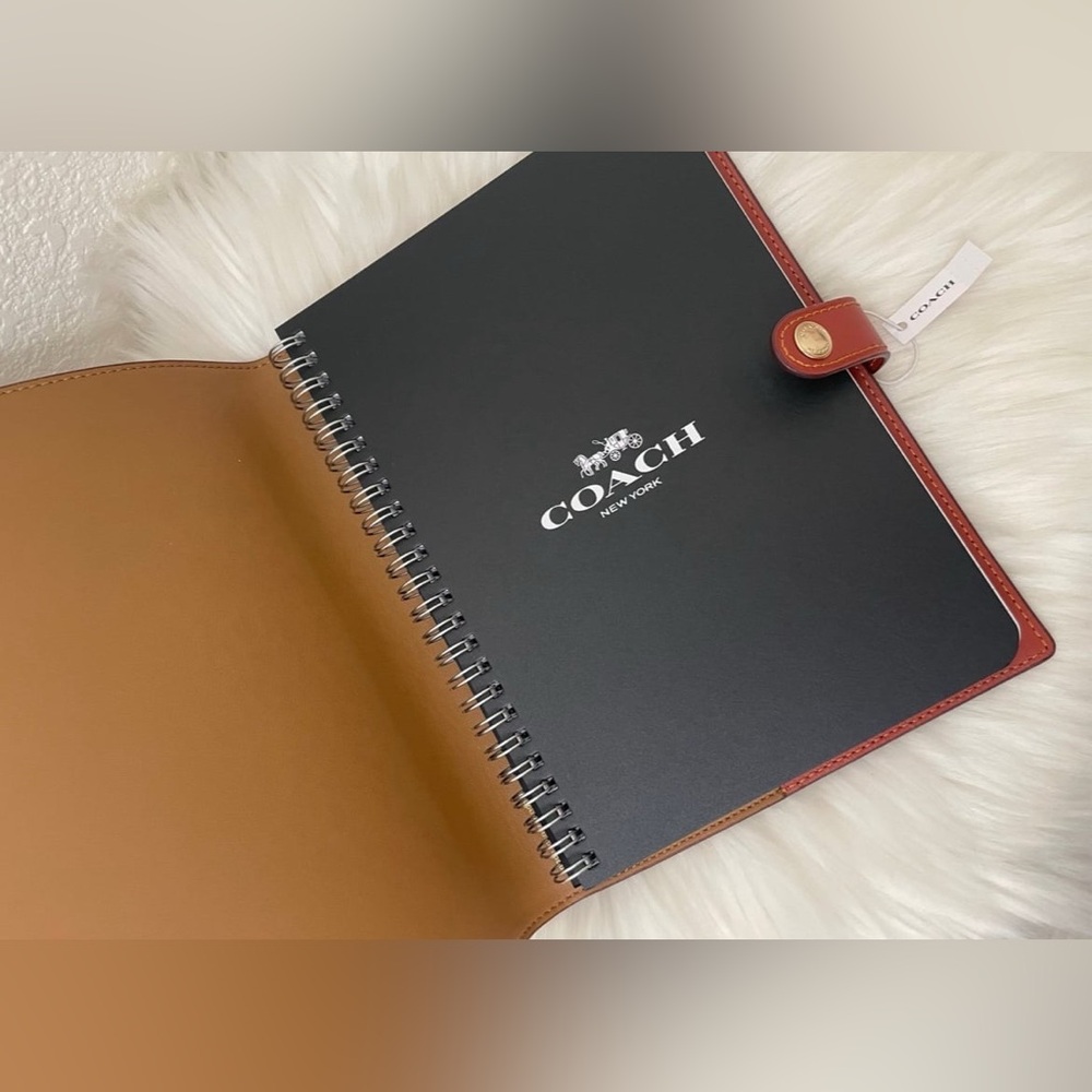 Coach Notebook with Wild Strawberry Print in Signature Canvas in Khaki CH386 NWT - Picture 7 of 10